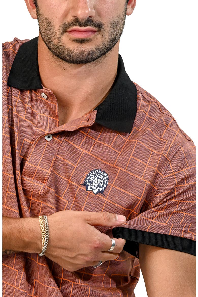 Mozart Lines Tipped Polo, Alternate, color, ORANGE