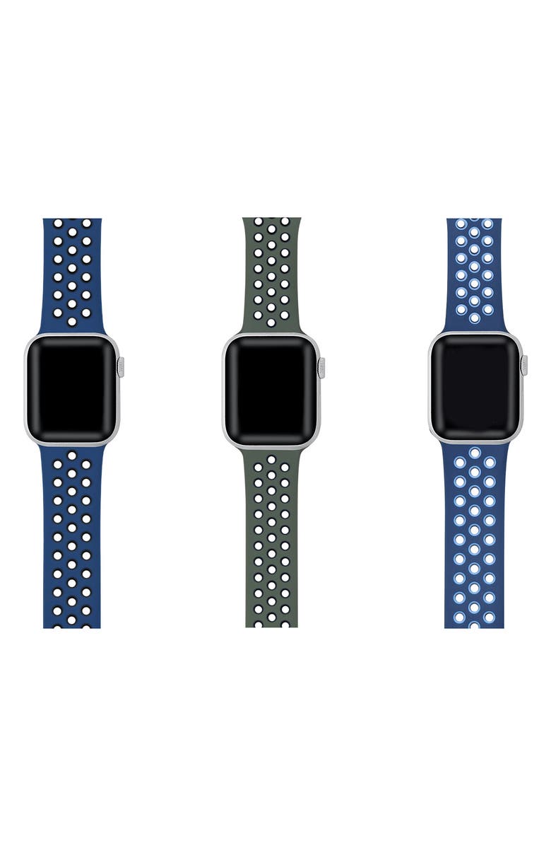 The Posh Tech Assorted 3-Pack Silicone Apple Watch<sup>®</sup> Watchbands, Alternate, color, Assorted