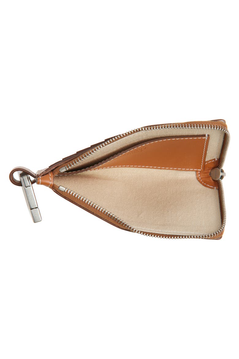 Le Porte Leather Zip Pouch, Alternate, color, LIGHT BROWN 2