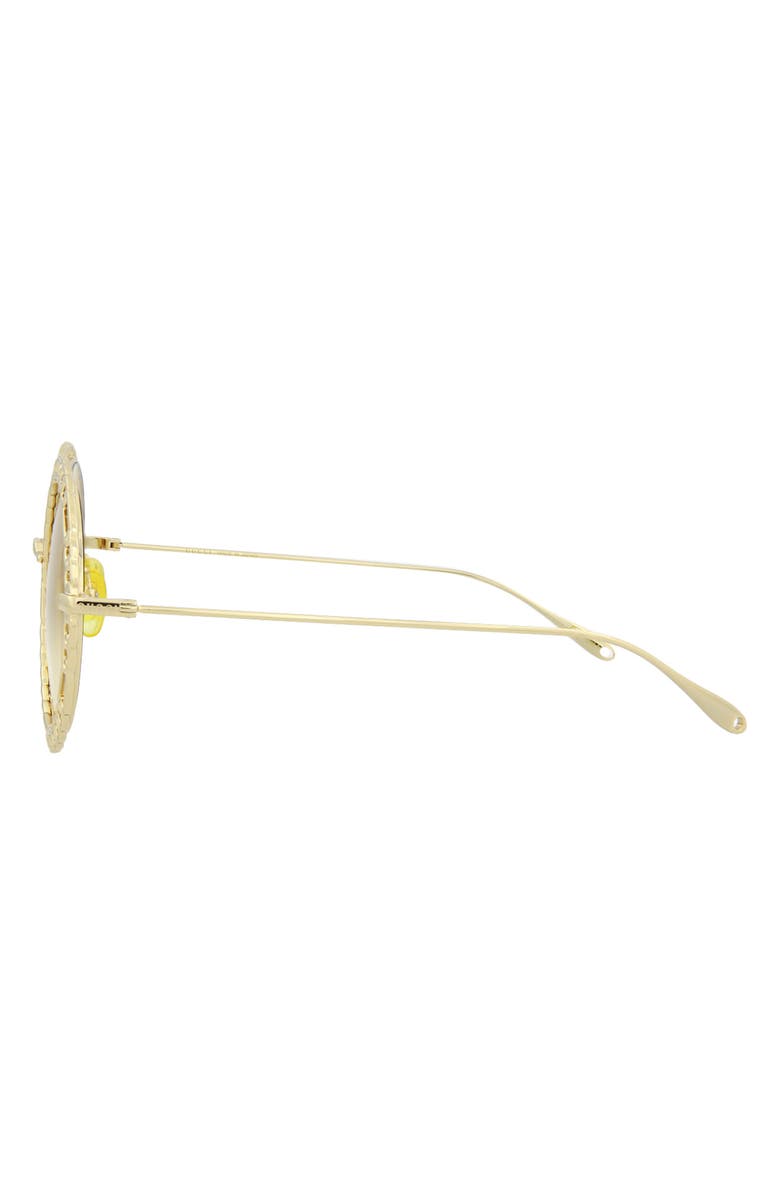 Gucci 53mm Round Chain Link Sunglasses, Alternate, color, Gold Yellow