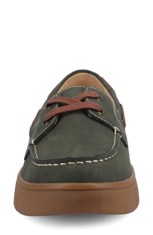 Journee Collection Marion Boat Shoe In Green