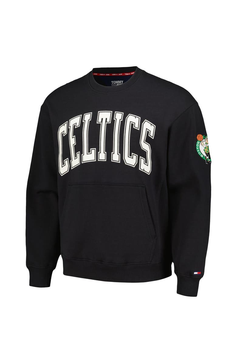 TOMMY JEANS Men's Tommy Jeans Black Boston Celtics Henry Pullover Sweatshirt, Alternate, color,