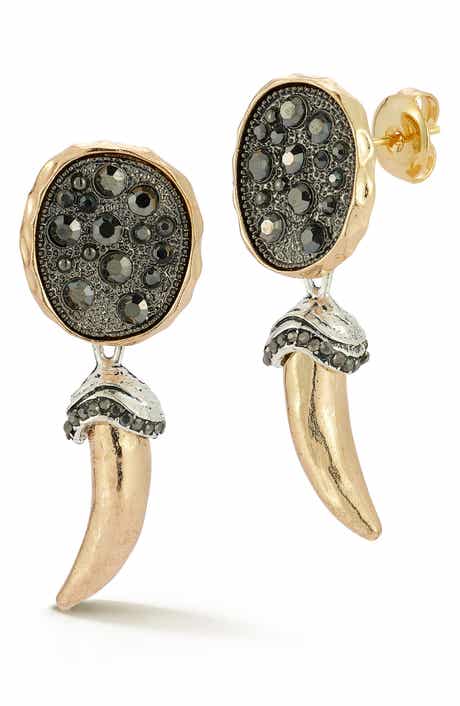 SPHERA MILANO Cubic Zirconia Horn Drop Earrings