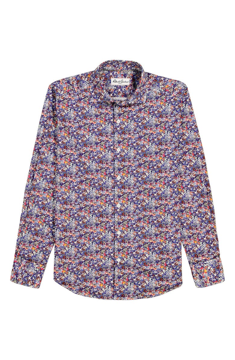 Robert Graham Backwell Floral Cotton Button-Up Shirt, Alternate, color, 