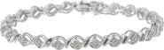 Haus of Brilliance Silver Diamond Cluster Link Bracelet