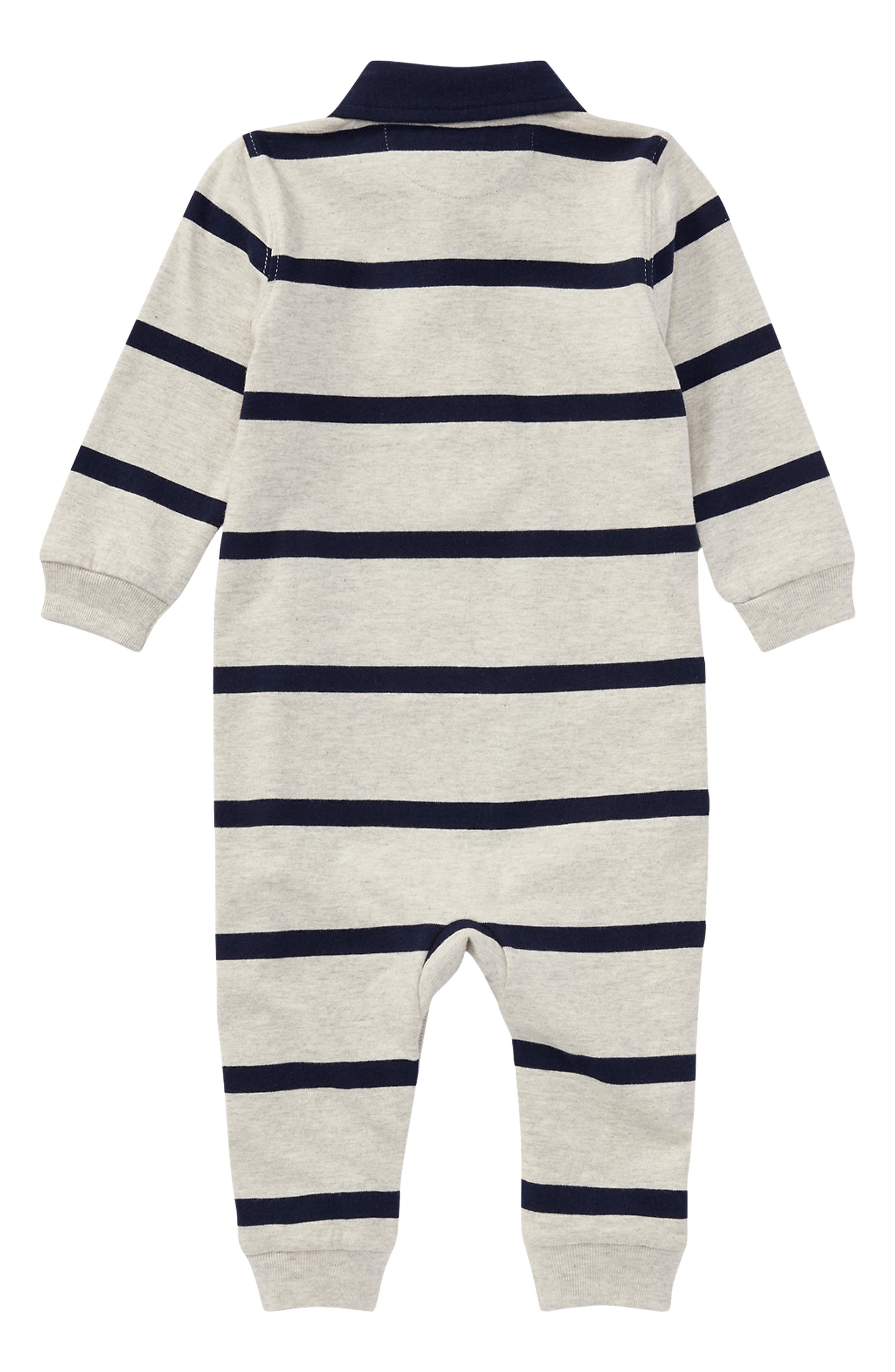 Детские Ralph Lauren Rugby Stripe Cotton Interlock Polo Romper — фото 2