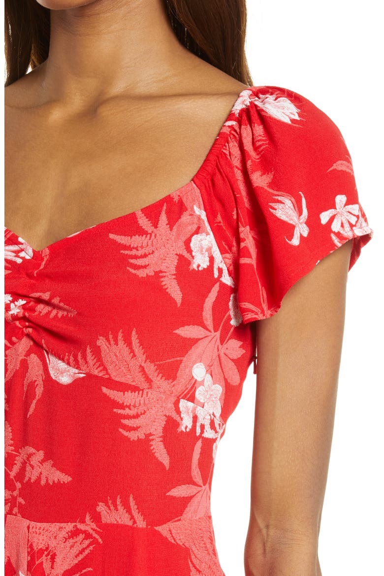Floral Slit Dress, Alternate, color, RED CHINOISE TROPICAL TOILE