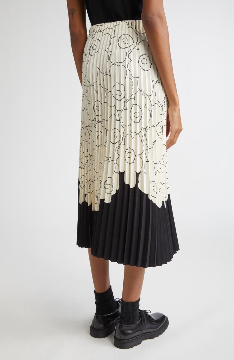 Marimekko Piiru Piirto Unikko Placement Midi Skirt, Alternate, color, Black, Off White