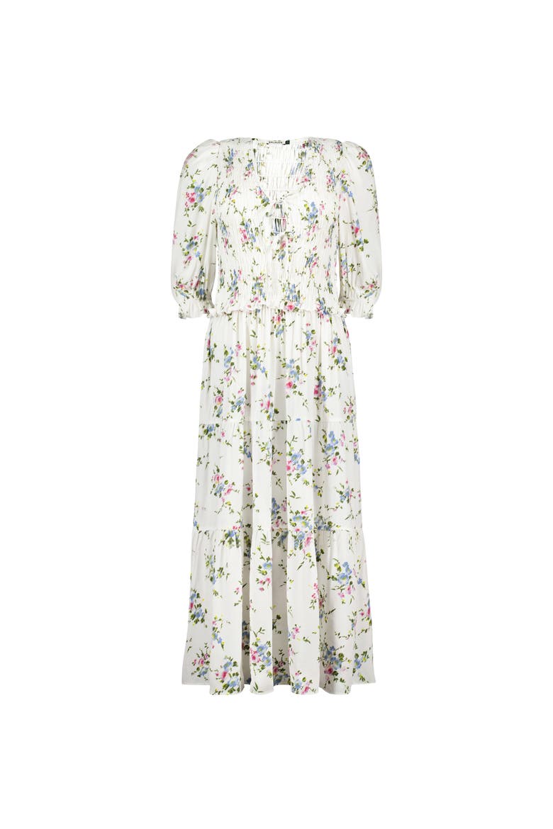 Melania smock Midi dress, Alternate, color, White bouquet