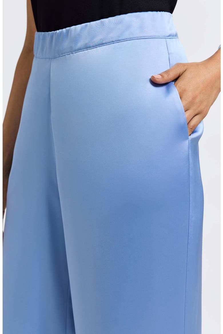 Hostess Satin Pull-On Pants, Alternate, color, BEL AIR BLUE
