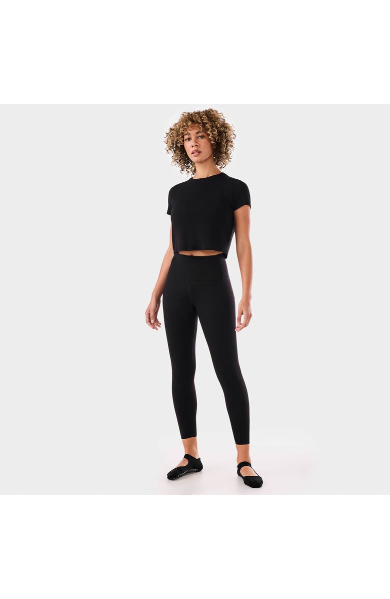 Tavi Ribbed Tee, Alternate, color, Ebony