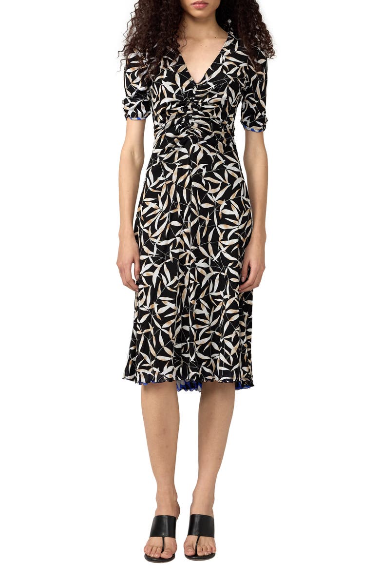 DVF Koren Reversible Dress, Main, color, Bay Leaf Black