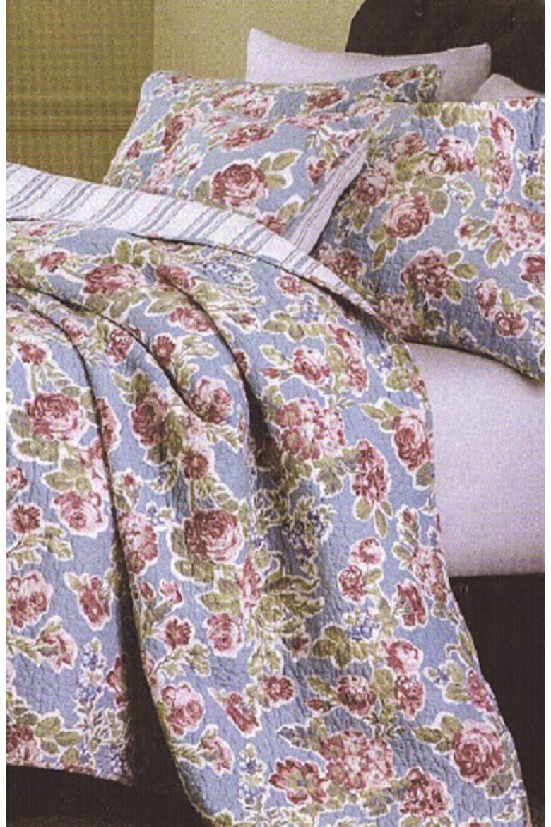 Floral Print Microfiber Quilt Set, Main, color, MORGAN