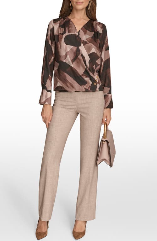 Donna Karan New York Satin Wrap Top In Pink