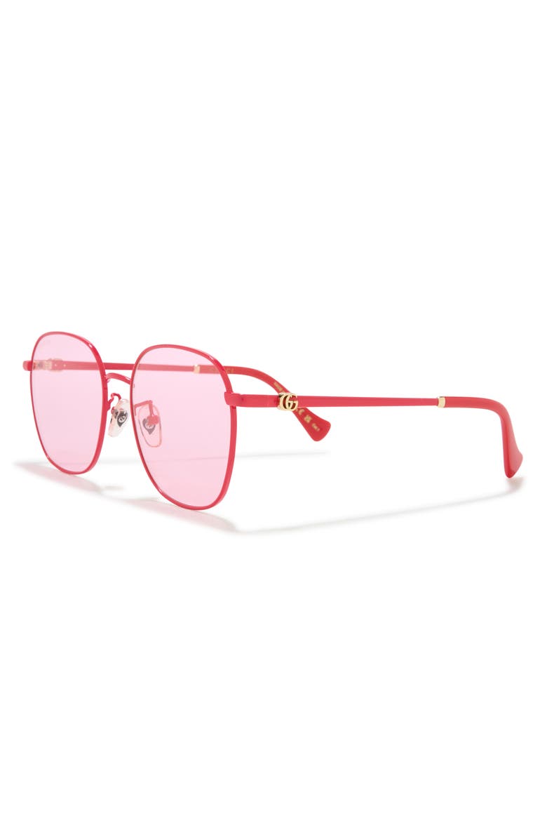 Gucci 55mm Round Sunglasses, Alternate, color, Red Pink