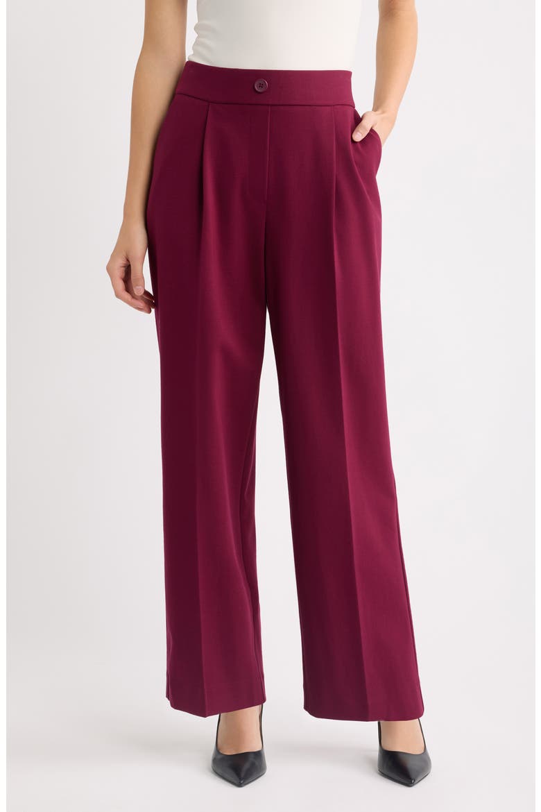 Pleated Wide Leg Pants, Main, color, CHIANTI