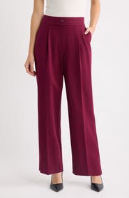 AK ANNE KLEIN Pleated Wide Leg Pants