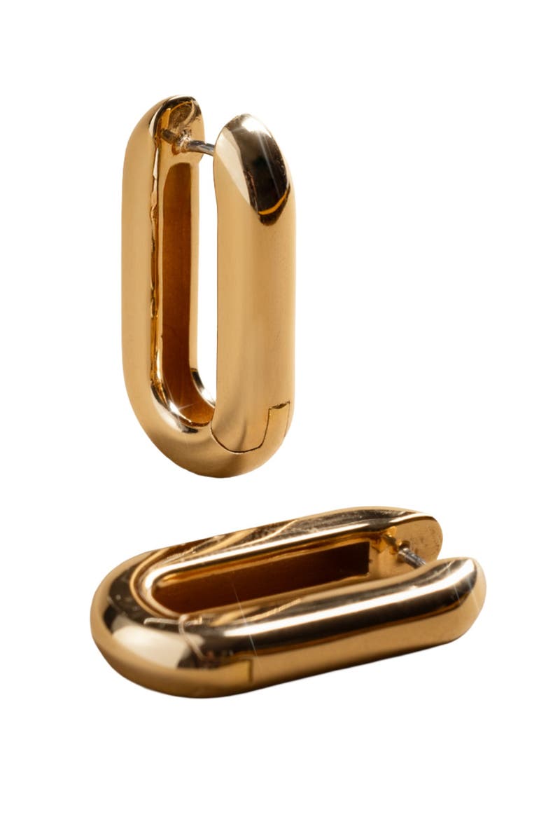 MADE BY MARY Sol Paperclip Hoop Earrings, Alternate, color, Rhodium Plated