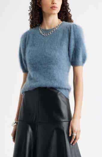 Femme Short Sleeve Brushed Cashmere Sweater