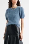 Nordstrom Femme Short Sleeve Brushed Cashmere Sweater