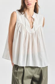 Derek Lam 10 Crosby Chase Semisheer Sleeveless Top