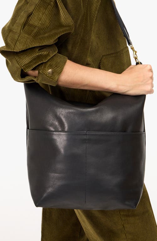 Clare V . Sophie Leather Hobo Bag In Black
