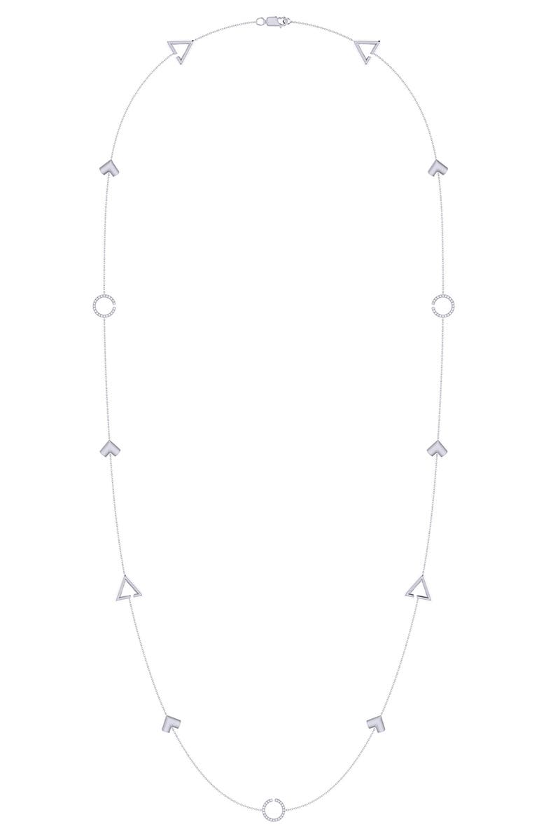LuvMyJewelry Avani Skyline Diamond Station Necklace, Main, color, Silver