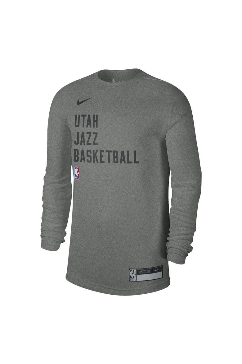 Unisex Nike Heather Gray Utah Jazz 2023/24 Legend On-Court Practice Long Sleeve T-Shirt, Alternate, color, Heather Gray