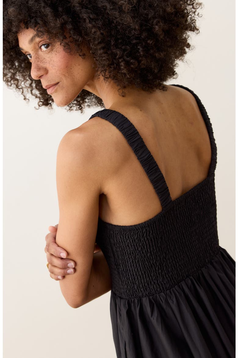 Selene Fit & Flare Eyelet Embroidered Sundress, Alternate, color, BLACK/ MEDITERRANEAN