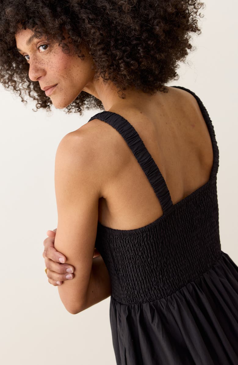 Marine Layer Selene Fit & Flare Eyelet Embroidered Sundress, Alternate, color, Black/ Mediterranean