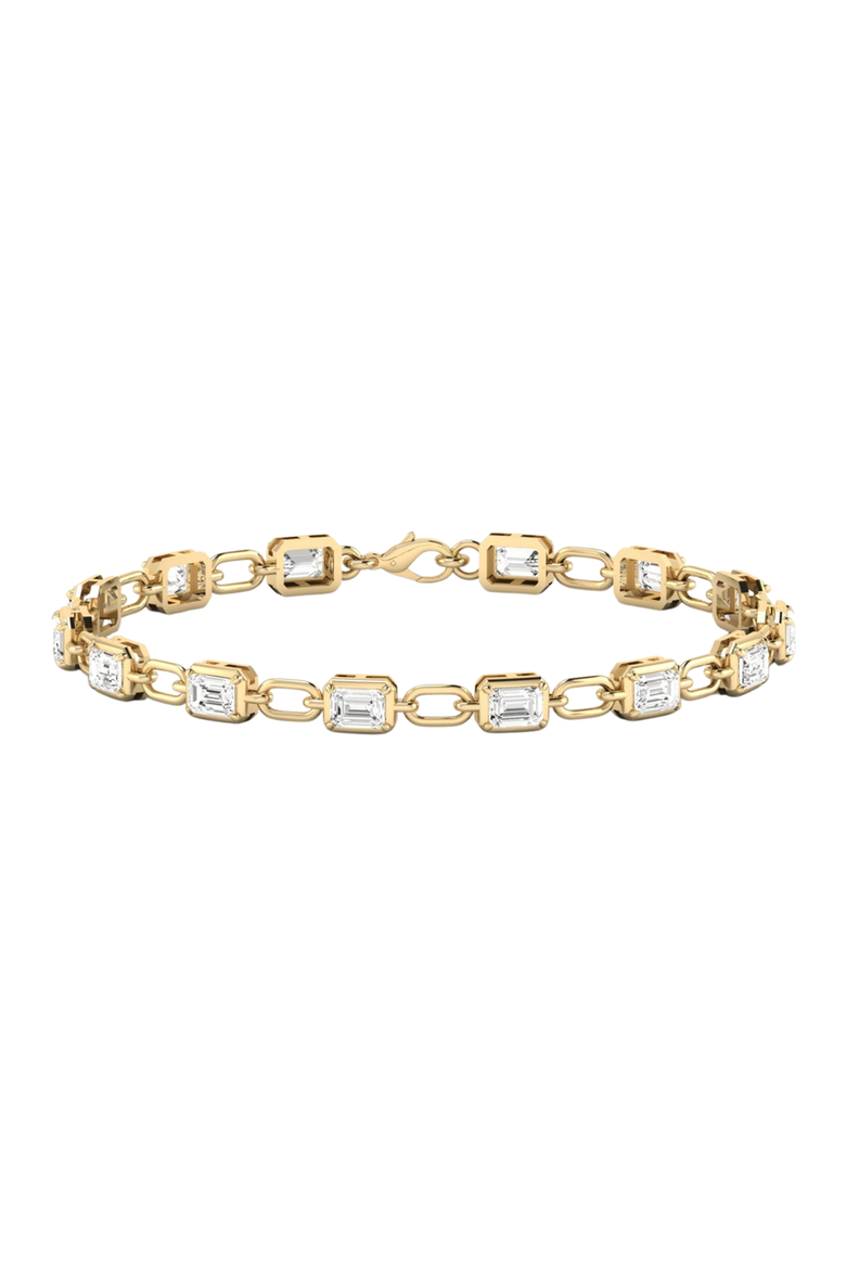 Emerald Link Bracelet Lab Diamond in 14K Gold, Main, color, Yellow Gold