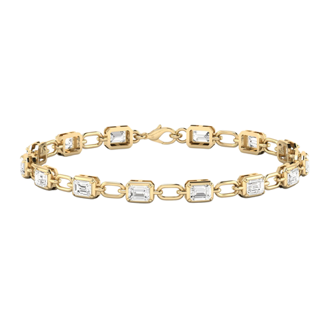 Emerald Link Bracelet Lab Diamond in 14K Gold