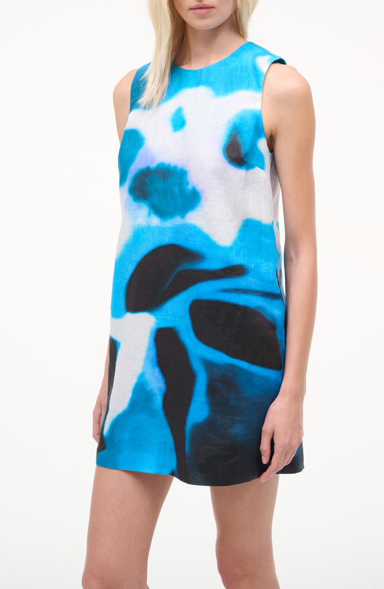 STAUD Brea Linen Dress, Alternate, color, Blue Haze