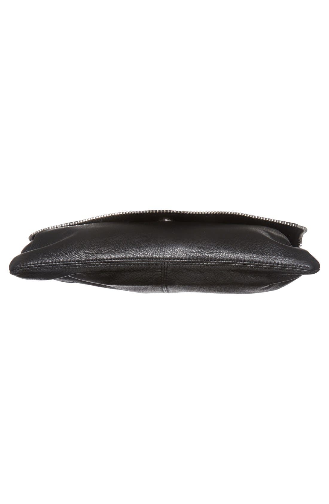 Leather Envelope Clutch, Alternate, color, BLACK QUILT