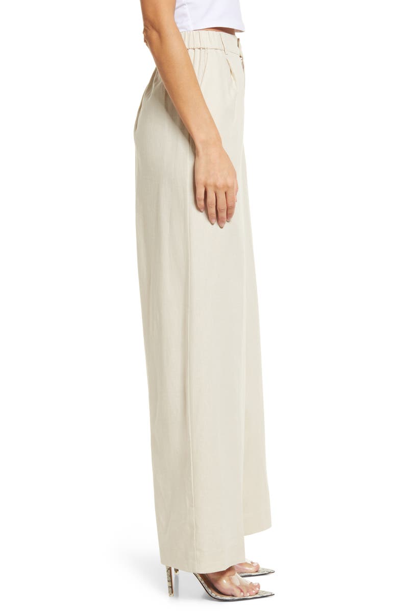 Open Edit Wide Leg Linen Blend Pants, Alternate, color,