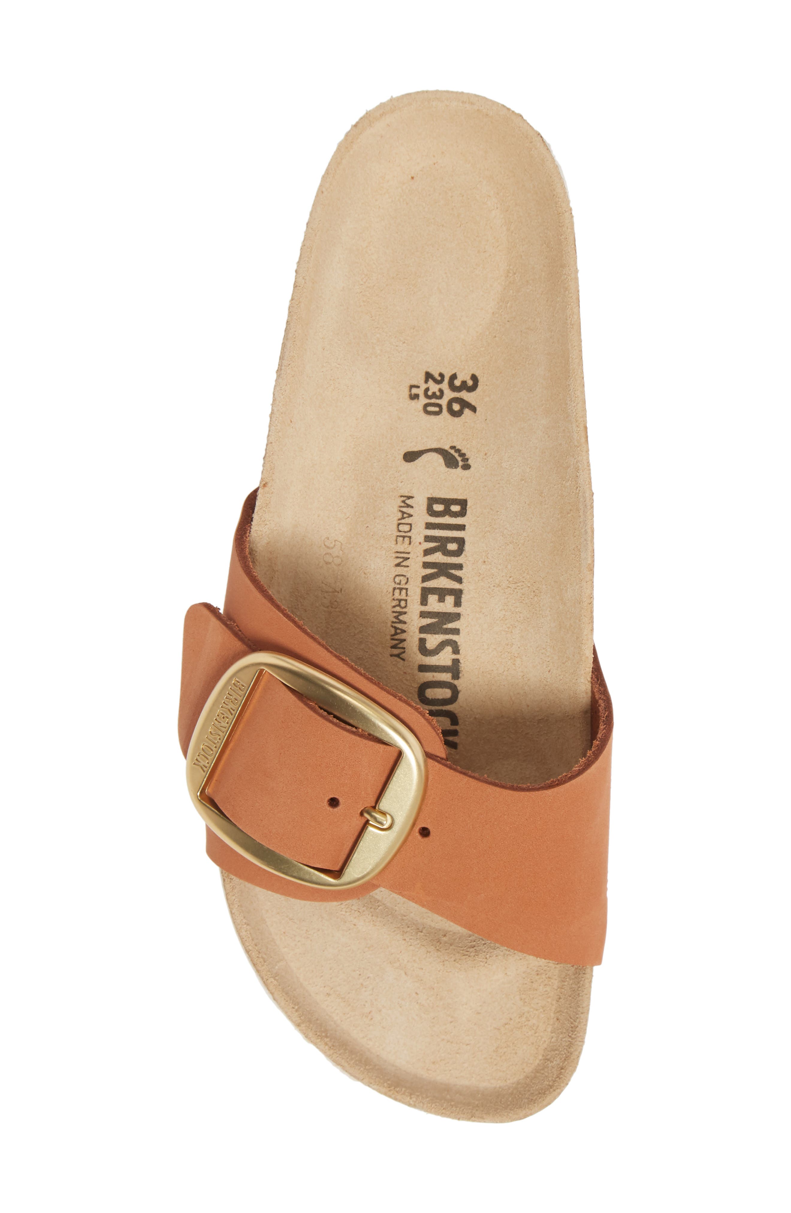 Madrid Hex Slide Sandal, Alternate, color, BRANDY NUBUCK LEATHER