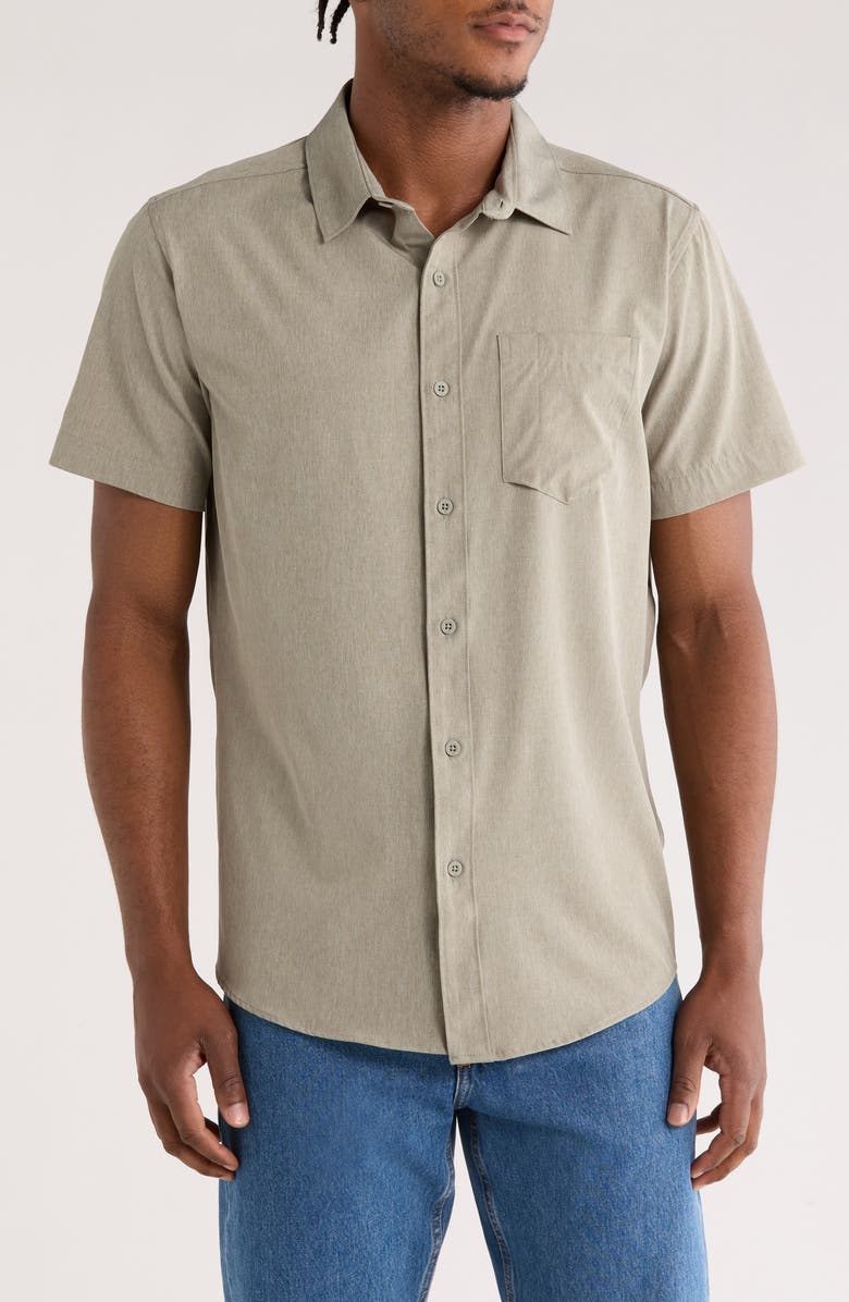 Hurley Tech Chambray Woven Shirt, Main, color, Olive/ Khaki