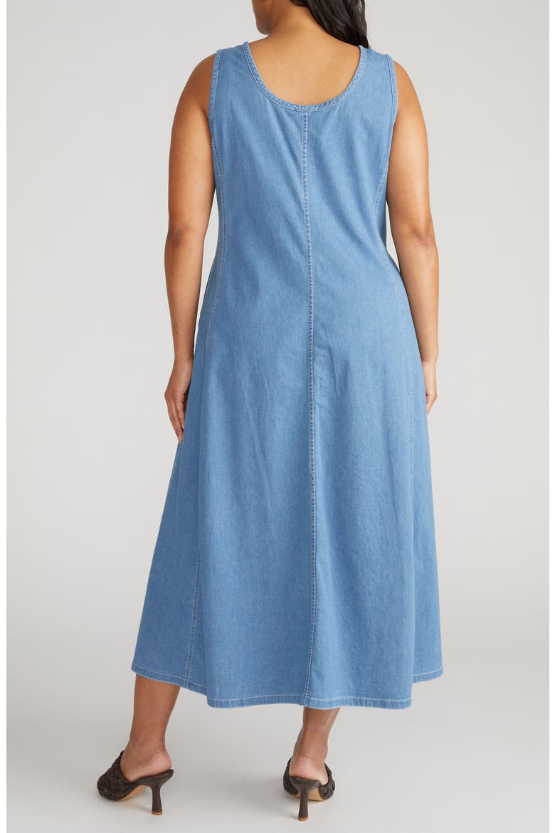 Kendra Sleeves Chambray Midi Dress, Alternate, color, COVE BLUE