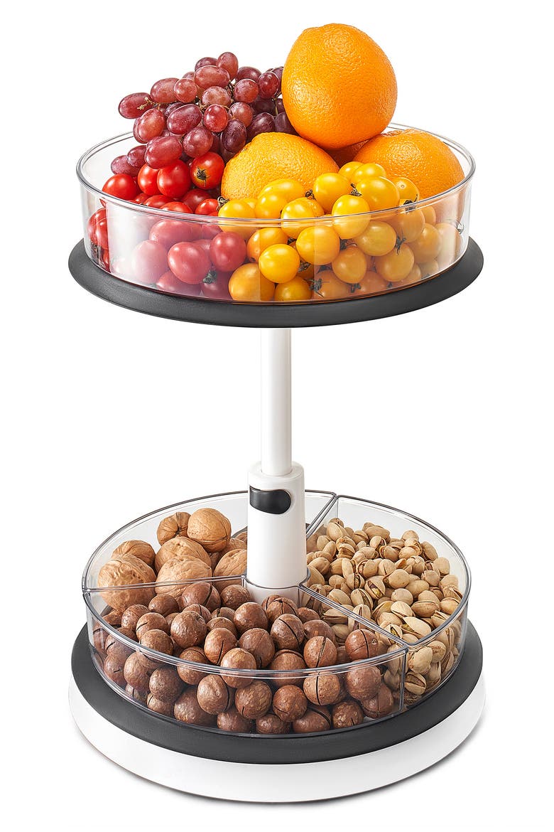 2-Tier Lazy Susan Kitchen Organizer, Alternate, color, CLEAR