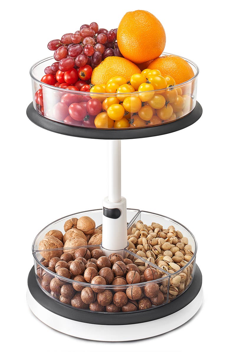 SORBUS 2-Tier Lazy Susan Kitchen Organizer, Alternate, color, Clear