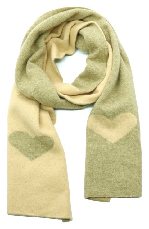 Heart Two Tone Wool Blend Scarf
