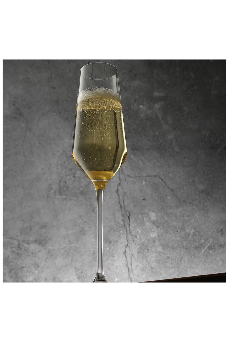 Set of 8 Layla Crystal Bubbles Flutes, Alternate, color, CLEAR