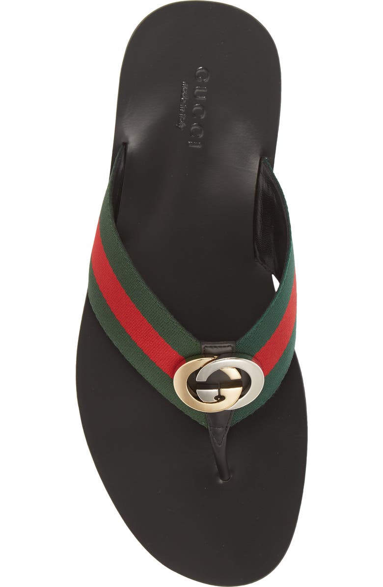 Gucci Kika GG Web Flip Flop, Alternate, color,