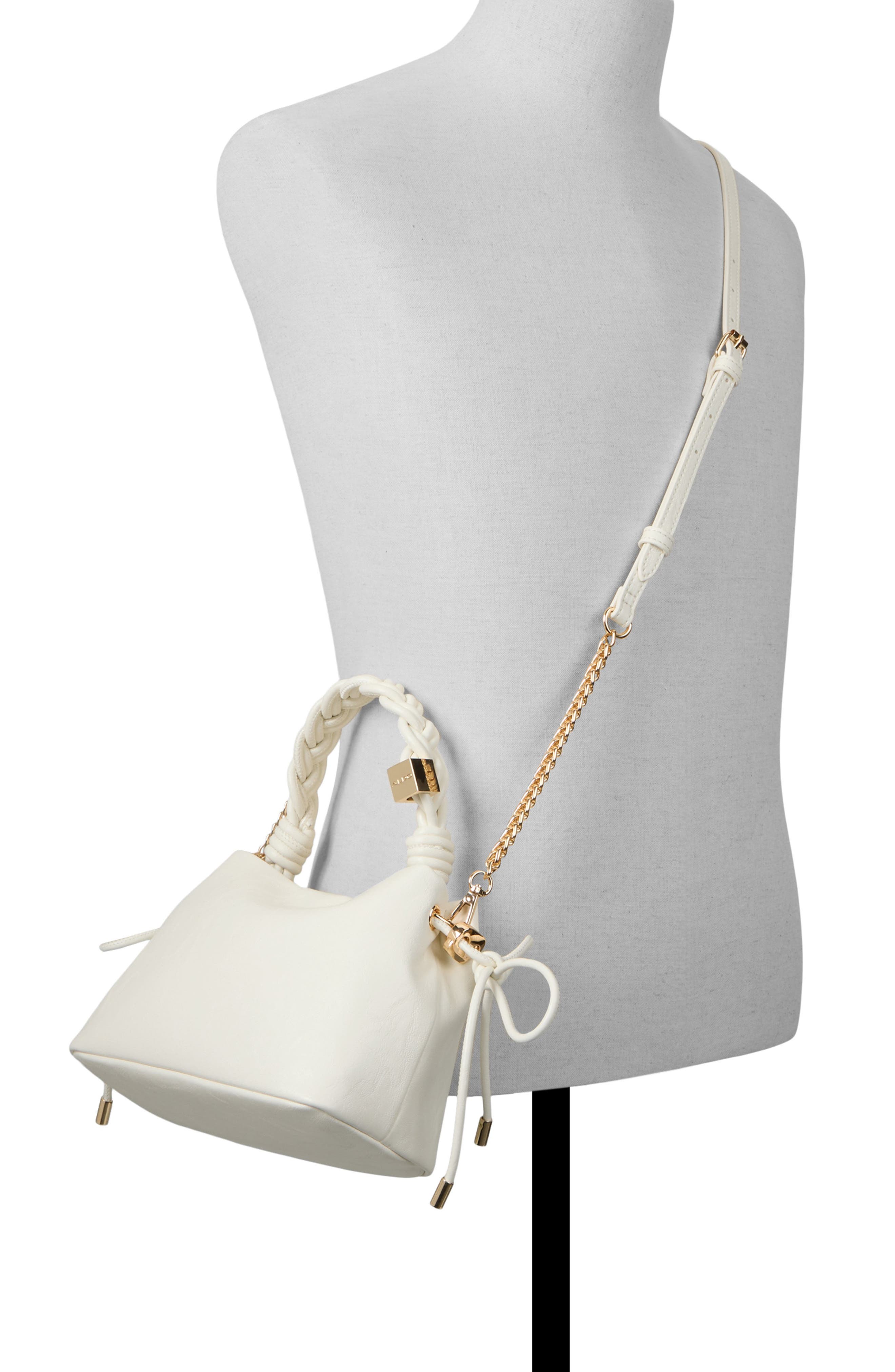 ALDO Coralisee Faux Leather Top Handle Bag, Alternate, color, Cream