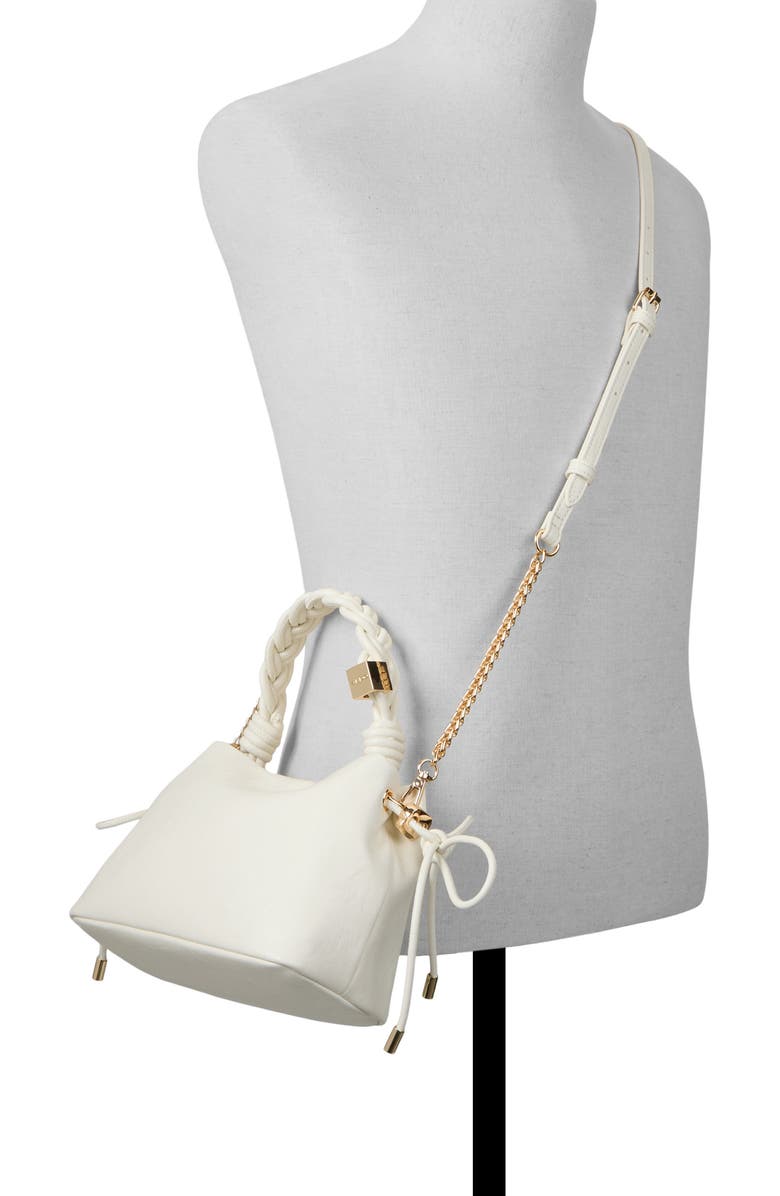 ALDO Coralisee Faux Leather Top Handle Bag, Alternate, color, Cream