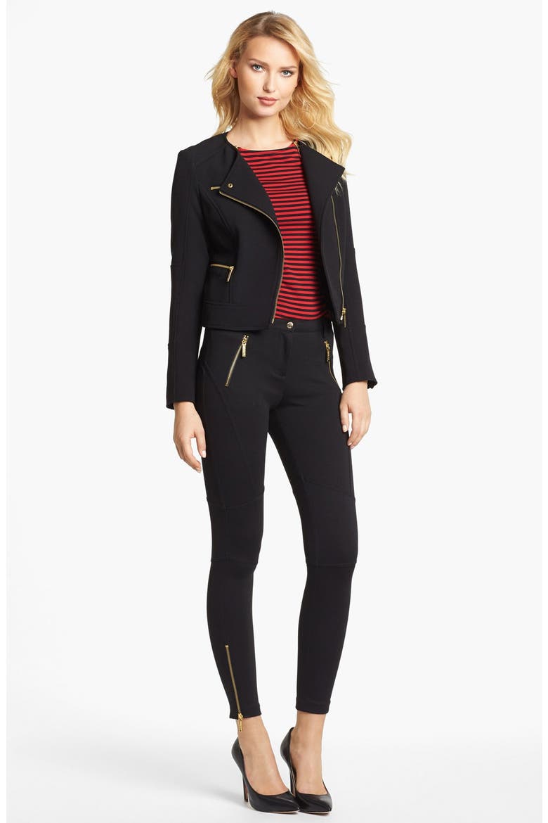 Knit Moto Jacket, Alternate, color, BLACK