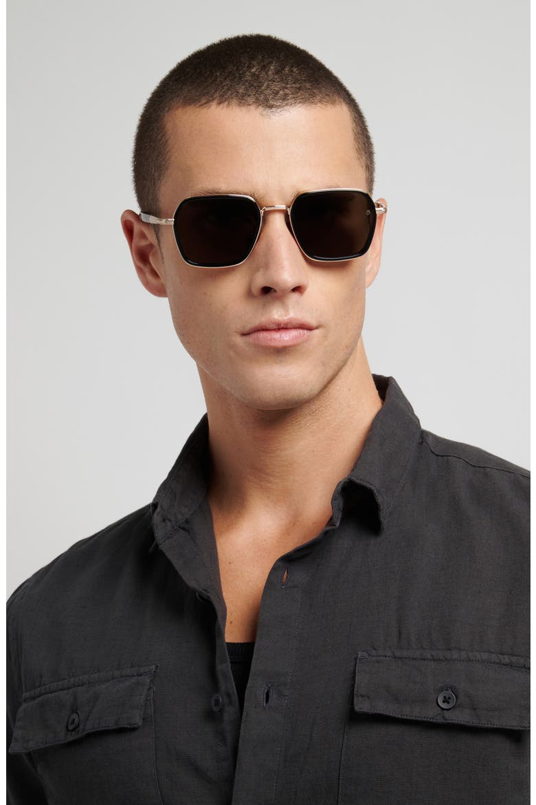 53mm Square Sunglasses, Alternate, color, GOLD BLACK/ GREY