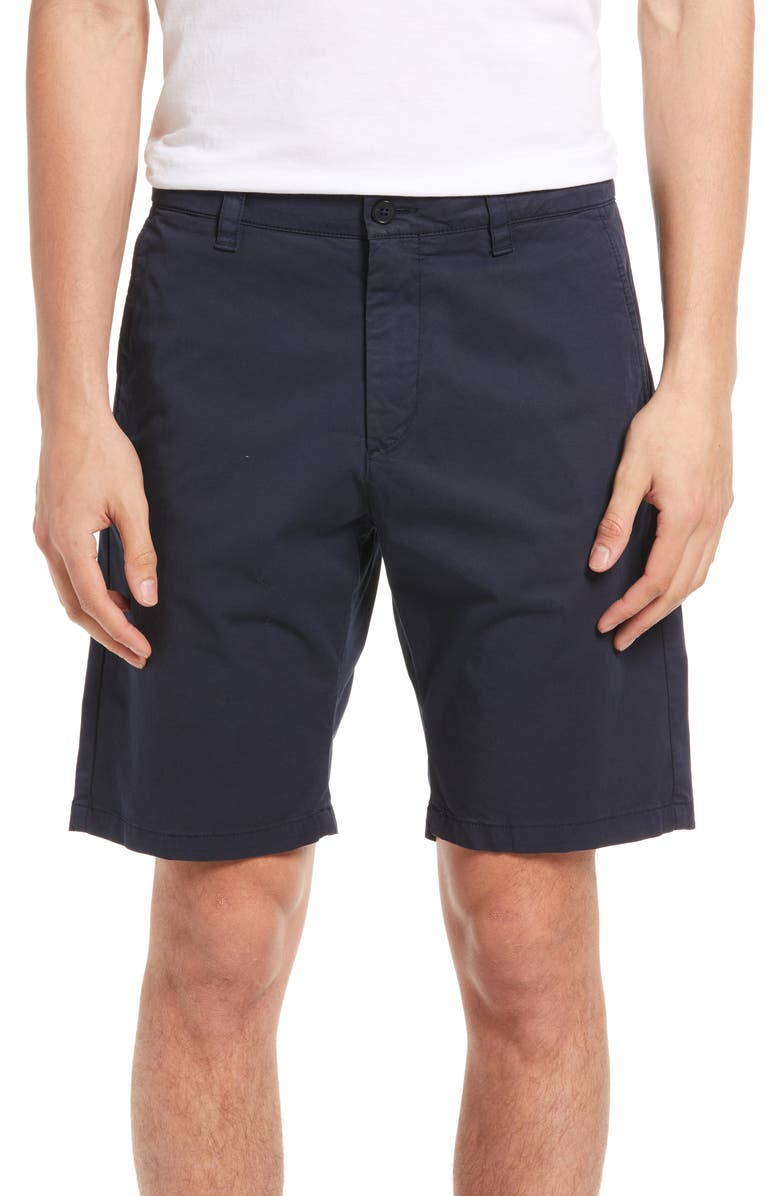 NN07 Crown Cotton Blend Shorts, Main, color, Navy Blue