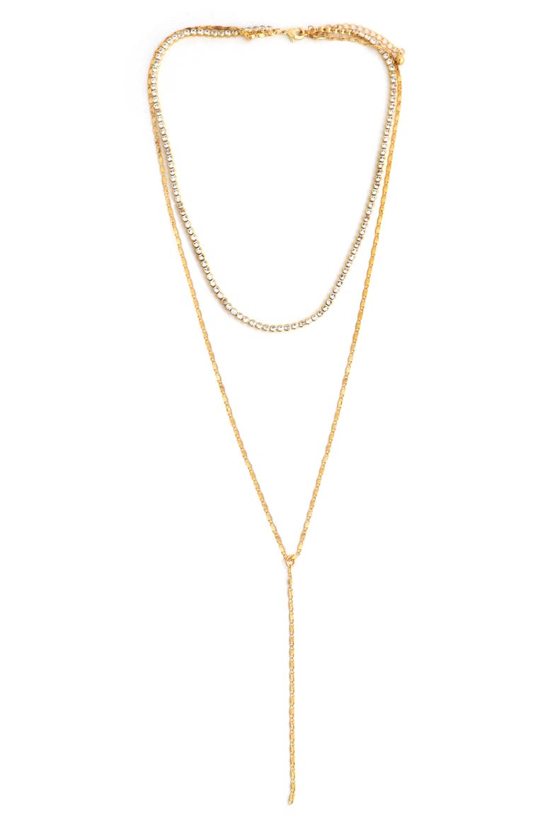 Layered Y Necklace, Main, color, GOLD