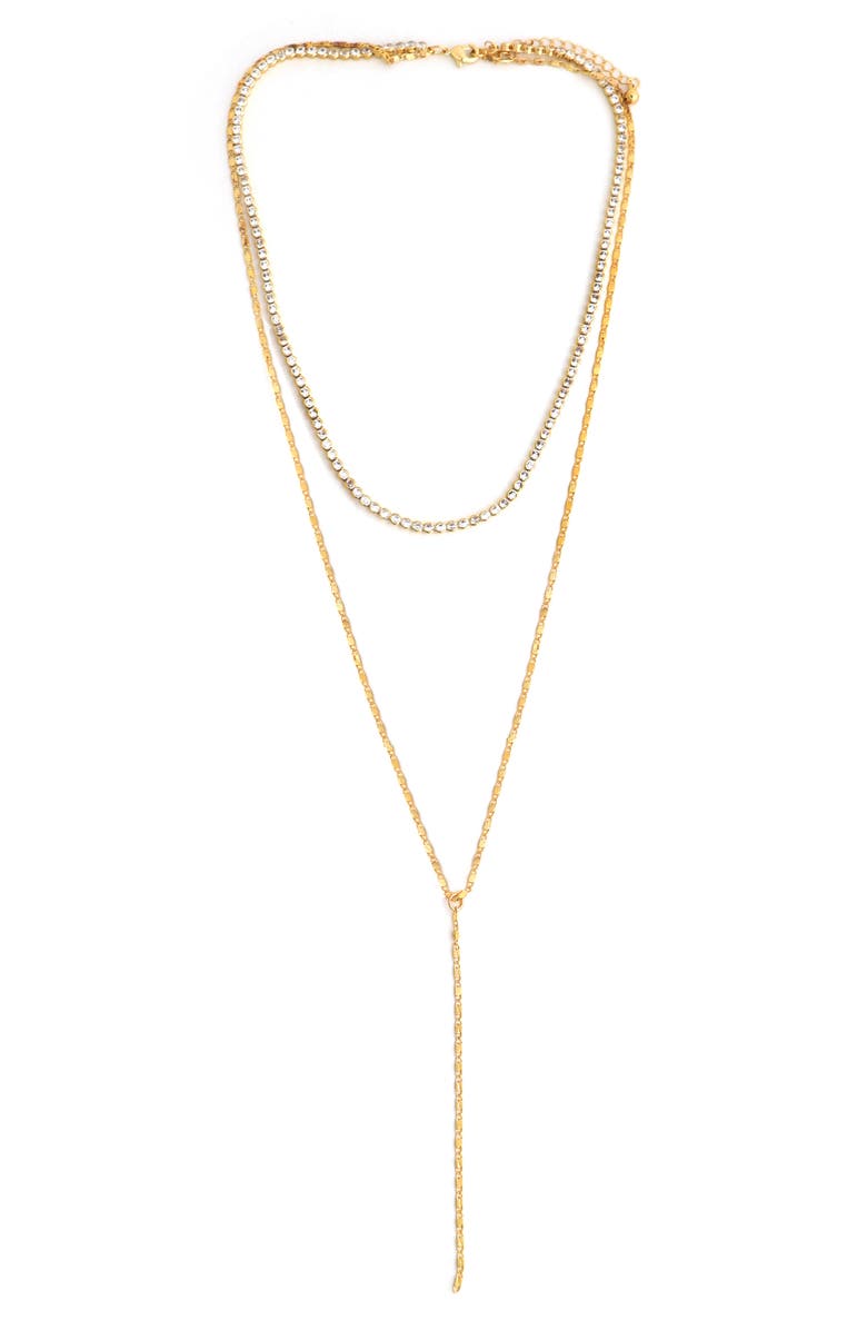 Panacea Layered Y Necklace, Main, color, Gold